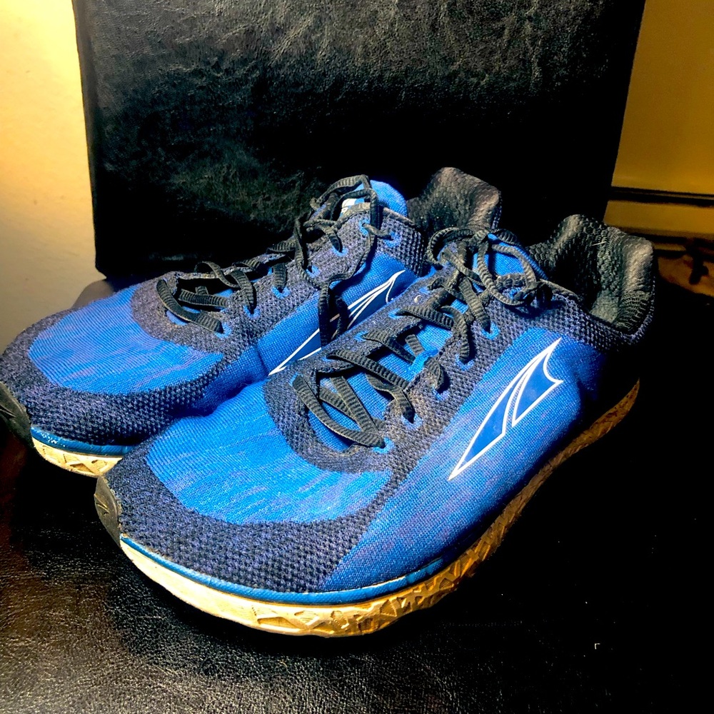 Altra Escalante Men’s Blue Black Knit Athletic Running Shoes Sneakers Size 12